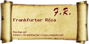 Frankfurter Róza névjegykártya